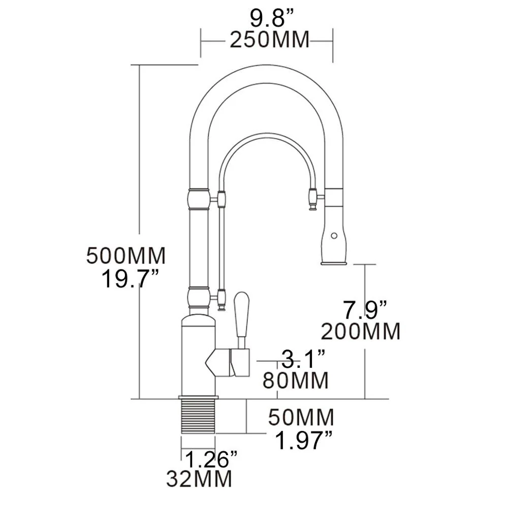 Brass Body Revolve Two-Way Washing Mounting Hardware G3/8" For The Kitchen Sink Faucet - Image 2