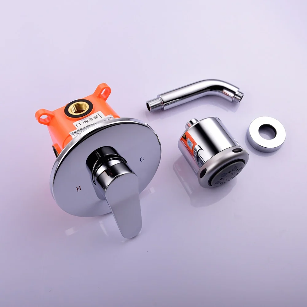 Shower Faucet Set with Shower Arm and 5 Spray Shower Head Brass Shower Trim Kit with Universal Rough-In Valve - Image 3