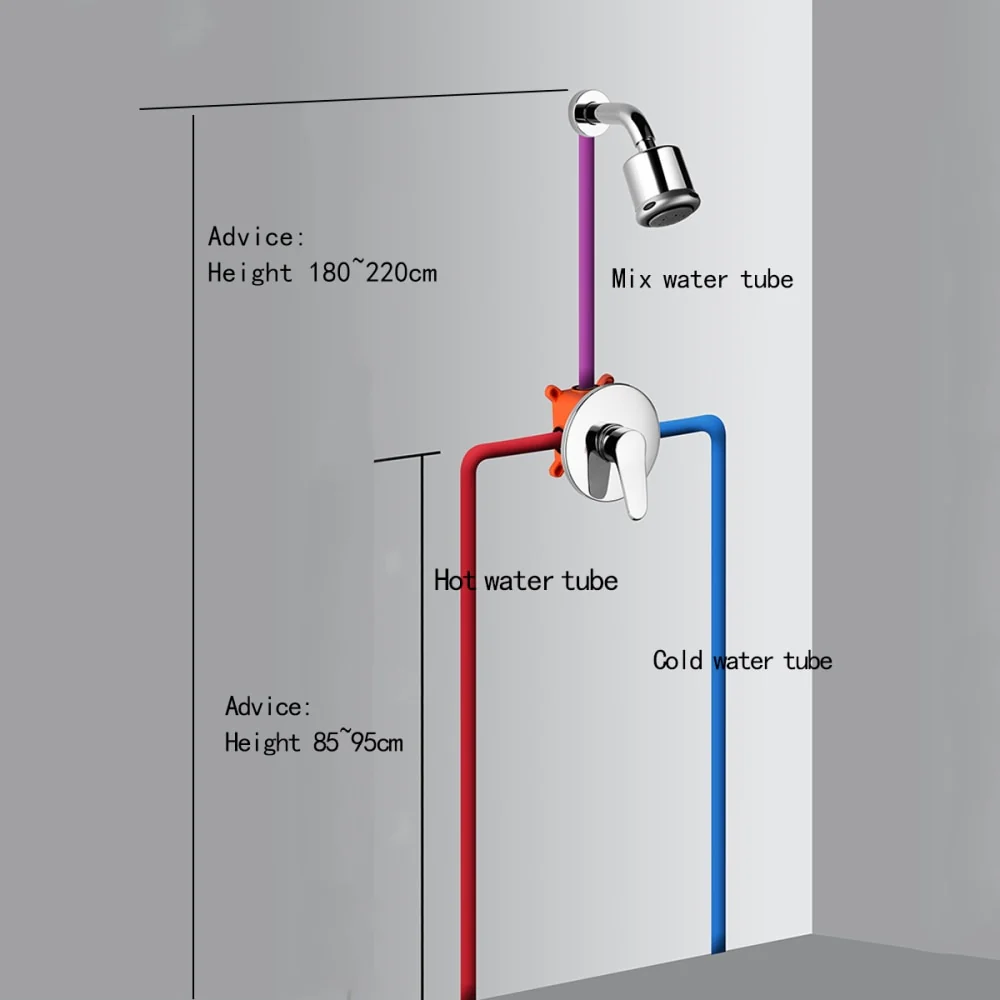 Shower Faucet Set with Shower Arm and 5 Spray Shower Head Brass Shower Trim Kit with Universal Rough-In Valve - Image 6