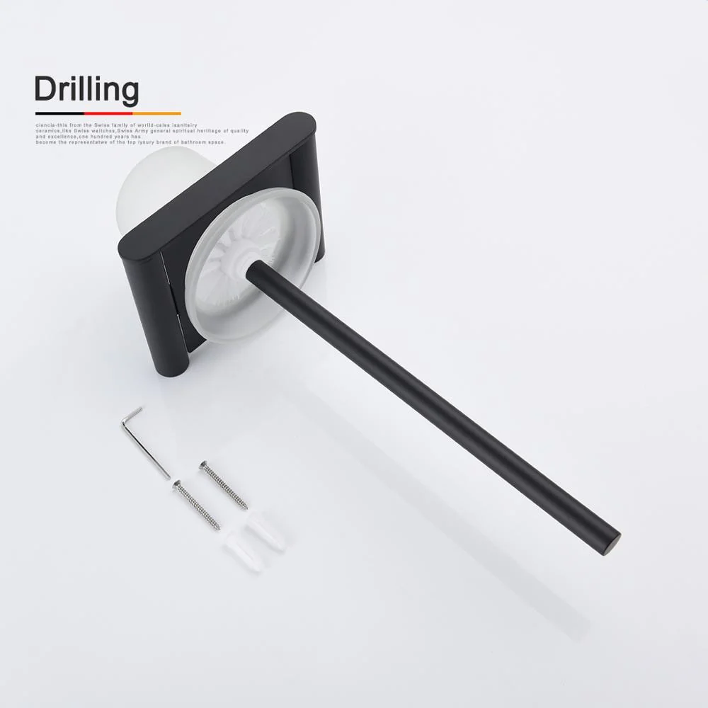 Wall Mounted Drilling Black Toilet Brush Holder With The Toilet Brush Bathroom Accessories - Image 4