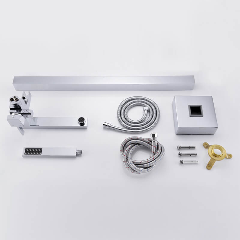 Freestanding Bathtub Faucet | Tub Filler Floor Mounted Brass Bathtub Faucet | Bathtub Faucet Single Handle With Handheld Shower Chrome Plating - Image 7