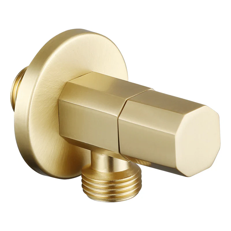 Gold Angle Valve Copper Gold Plated Triangle Valve General Bathroom Valve Water Stop Valve Toilet Triangle - Image 3