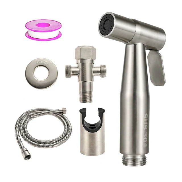 Handheld Toilet Bidet Faucet Sprayer Stainless Steel Bathroom Hand Bidet Spraye Set Toilet Self Cleaning Shower Head No Punch - Image 15