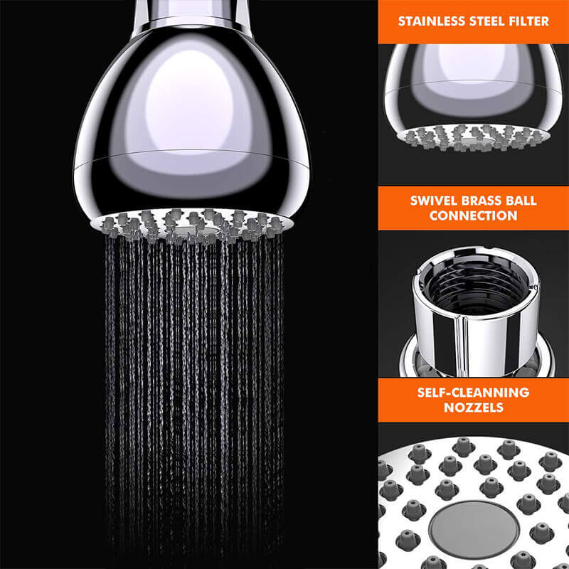 High Pressure Shower Head | 3 Inch Anti-clog Anti-leak Fixed Chrome Shower head | Plastic Shower Head With High Pressure - Image 3