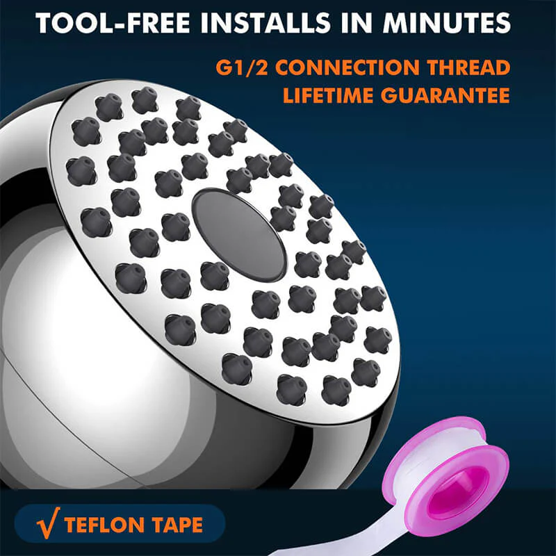 High Pressure Shower Head | 3 Inch Anti-clog Anti-leak Fixed Chrome Shower head | Plastic Shower Head With High Pressure - Image 5