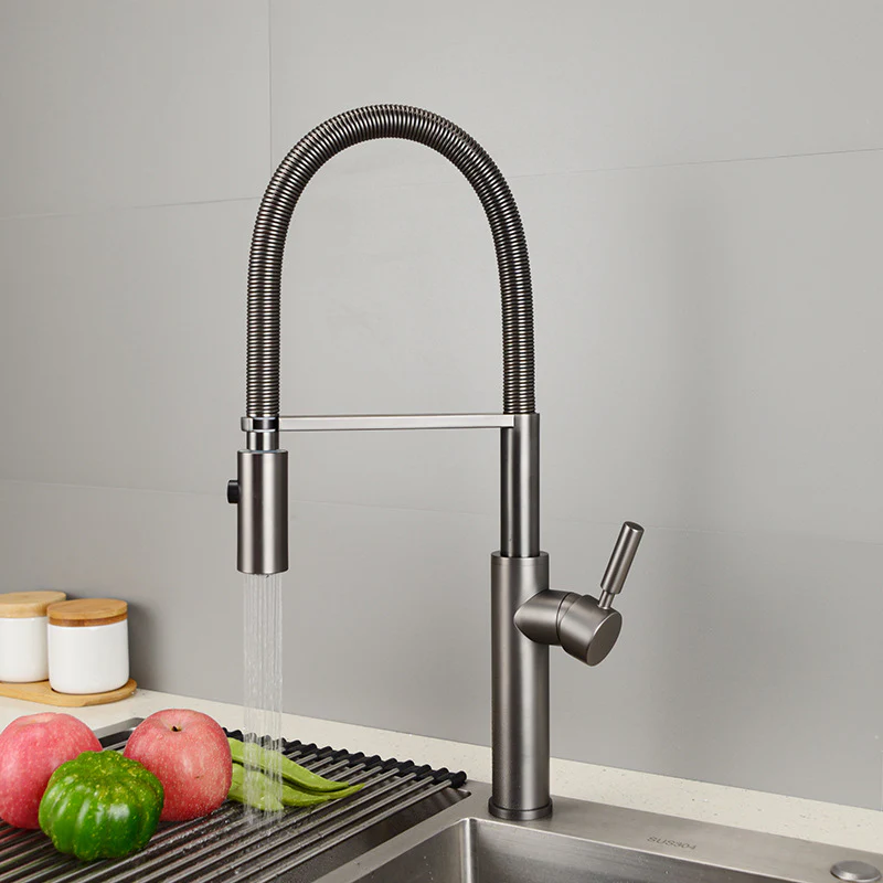 Kitchen Faucet Newly Design 360 Swivel Solid Brass Single Handle Mixer Sink Tap Chrome Hot and Cold Water Kitchen Faucet - Image 11