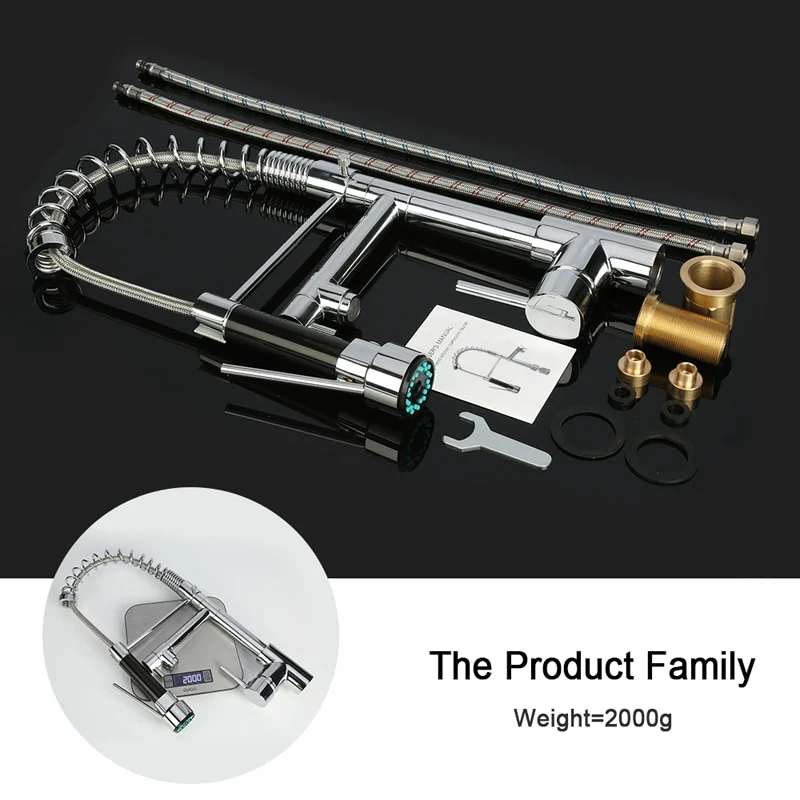 Kitchen Faucet Pull Down Nozzle Dual Mode Water Mixer Single Handle Hot Cold 2 Outlet Shower 360 Swivel Kitchen Taps - Image 5