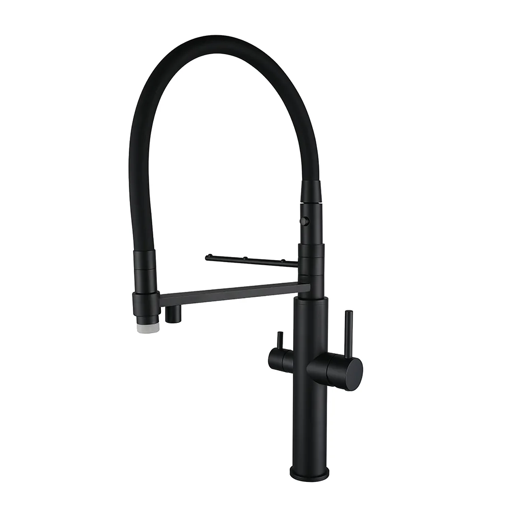 Kitchen Faucet Single-Hole Dual Handle Pull-Out Spout With Water Filtering - Image 10