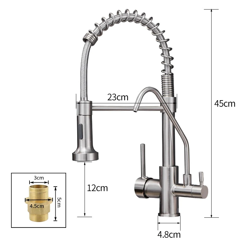 Kitchen Faucets Crane Wall-Mounted Kitchen Tap For Kitchen Water Filter Tap Three Ways Sink Mixer Kitchen Faucet - Image 4