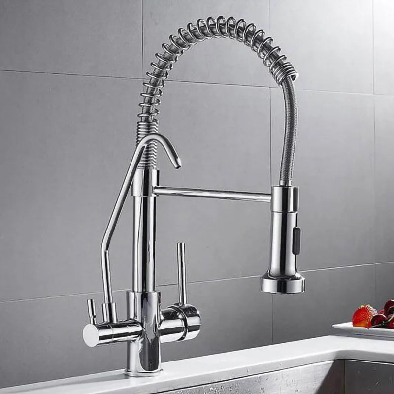 Kitchen Faucets Crane Wall-Mounted Kitchen Tap For Kitchen Water Filter Tap Three Ways Sink Mixer Kitchen Faucet - Image 5