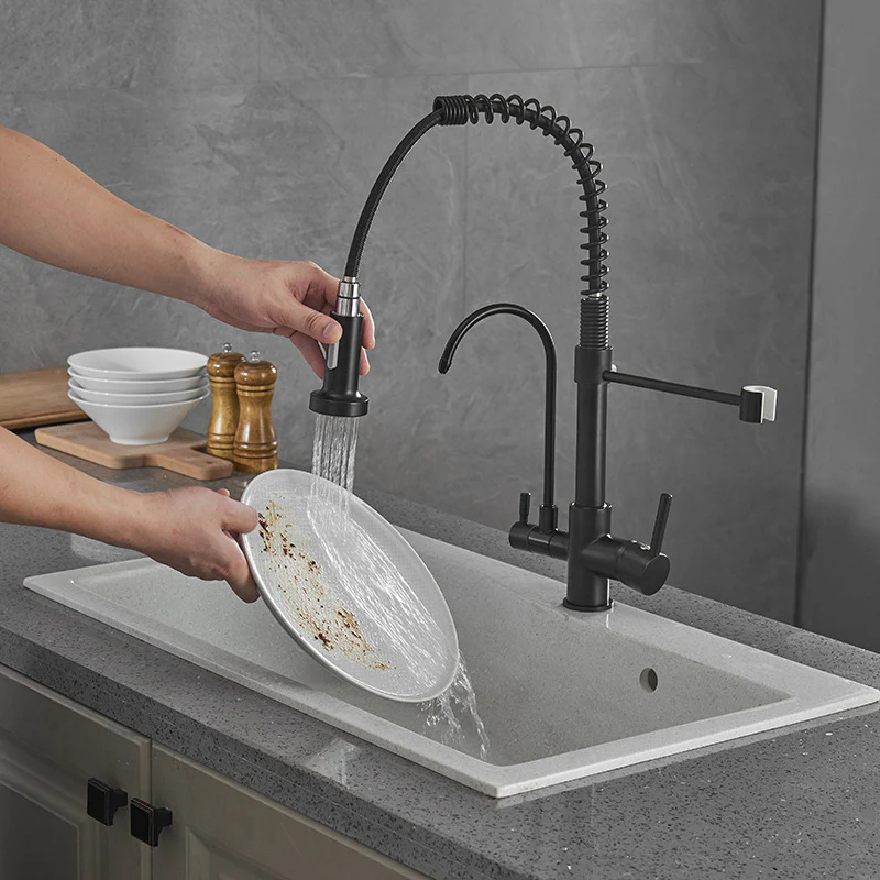 Kitchen Faucets Crane Wall-Mounted Kitchen Tap For Kitchen Water Filter Tap Three Ways Sink Mixer Kitchen Faucet - Image 6