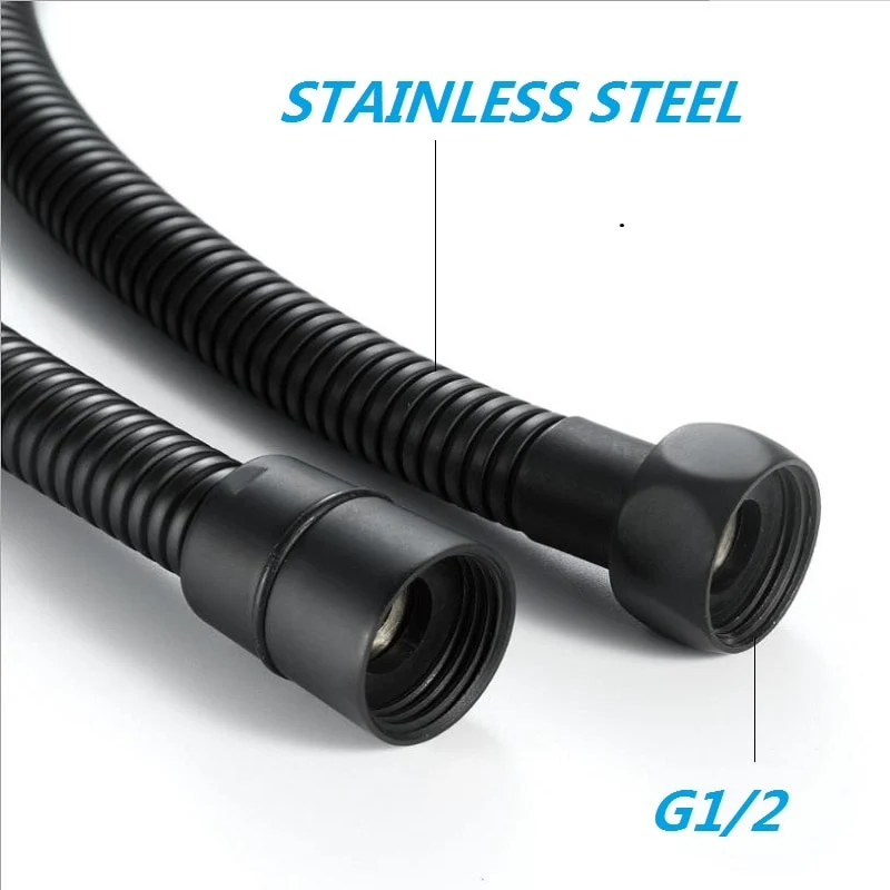 Matt Black 1.5m 2m Shower Hose Soft Shower Pipe Common Flexible Bathroom Water Pipe Stainless steel - Image 5