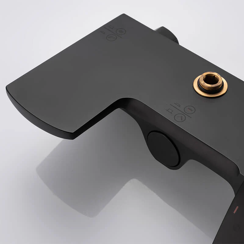 Matte Black Shower Column Set Faucet Rainfall Bathroom Shower Mixer Tap Brass Bath Shower Column In Wall Shower Faucet - Image 13