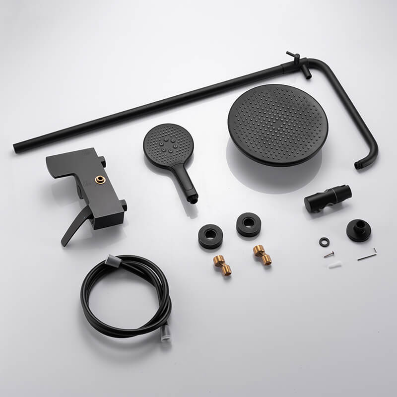 Matte Black Shower Column Set Faucet Rainfall Bathroom Shower Mixer Tap Brass Bath Shower Column In Wall Shower Faucet - Image 18