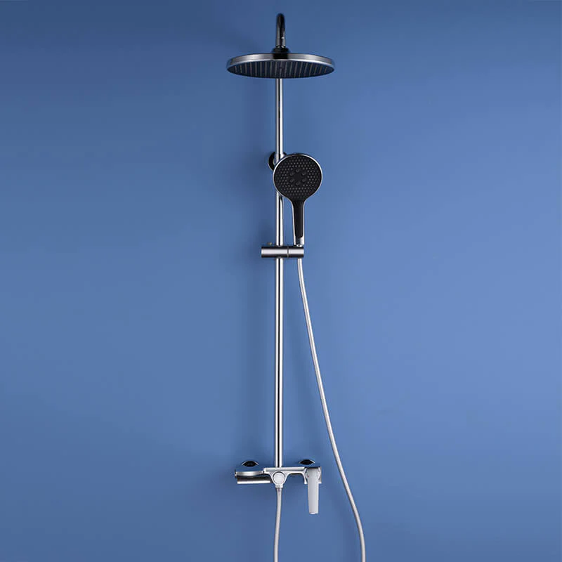 Matte Black Shower Column Set Faucet Rainfall Bathroom Shower Mixer Tap Brass Bath Shower Column In Wall Shower Faucet - Image 19