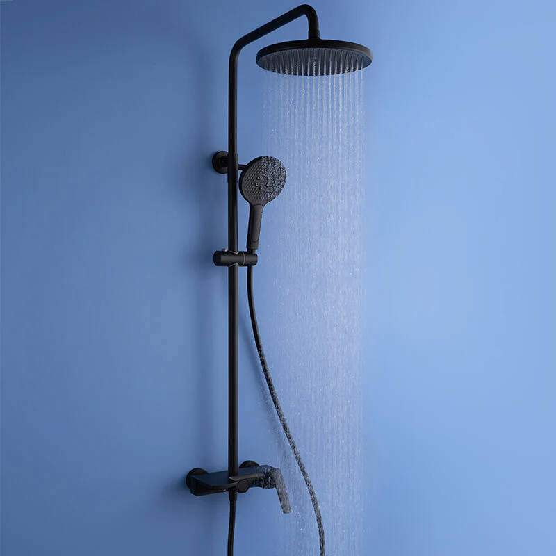 Matte Black Shower Column Set Faucet Rainfall Bathroom Shower Mixer Tap Brass Bath Shower Column In Wall Shower Faucet - Image 3