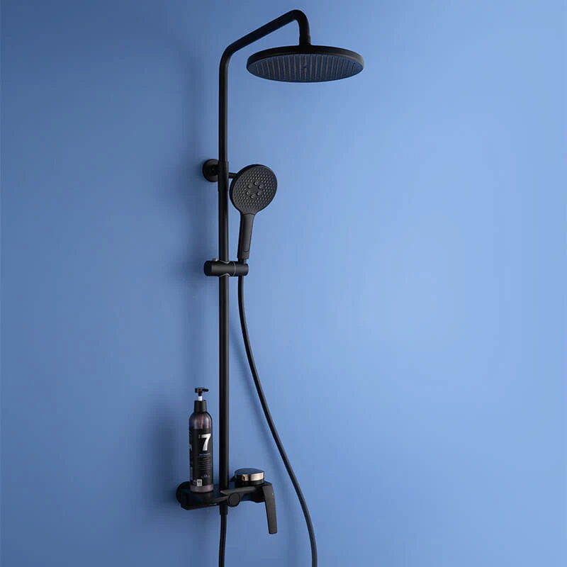 Matte Black Shower Column Set Faucet Rainfall Bathroom Shower Mixer Tap Brass Bath Shower Column In Wall Shower Faucet - Image 4