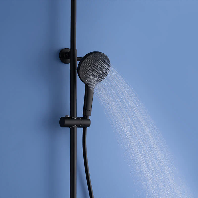 Matte Black Shower Column Set Faucet Rainfall Bathroom Shower Mixer Tap Brass Bath Shower Column In Wall Shower Faucet - Image 8