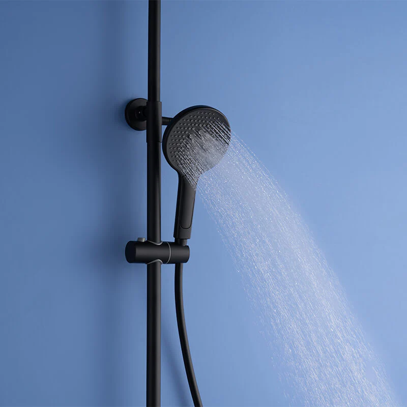 Matte Black Shower Column Set Faucet Rainfall Bathroom Shower Mixer Tap Brass Bath Shower Column In Wall Shower Faucet - Image 9