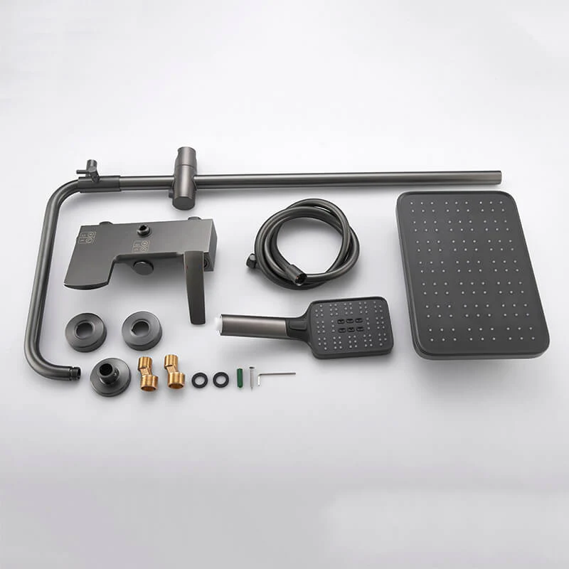 Matte Black Shower Faucet Brass Shower Set Single Handle Rain Waterfall Bath Shower Mixer Column Tap Bathtub Mixer Tap - Image 13