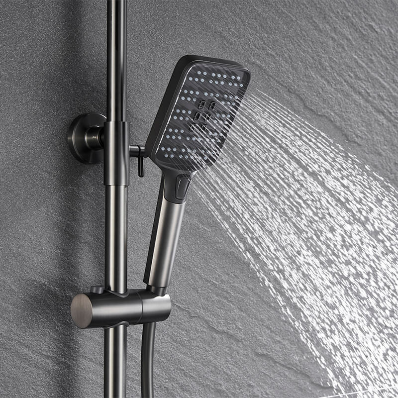 Matte Black Shower Faucet Brass Shower Set Single Handle Rain Waterfall Bath Shower Mixer Column Tap Bathtub Mixer Tap - Image 3