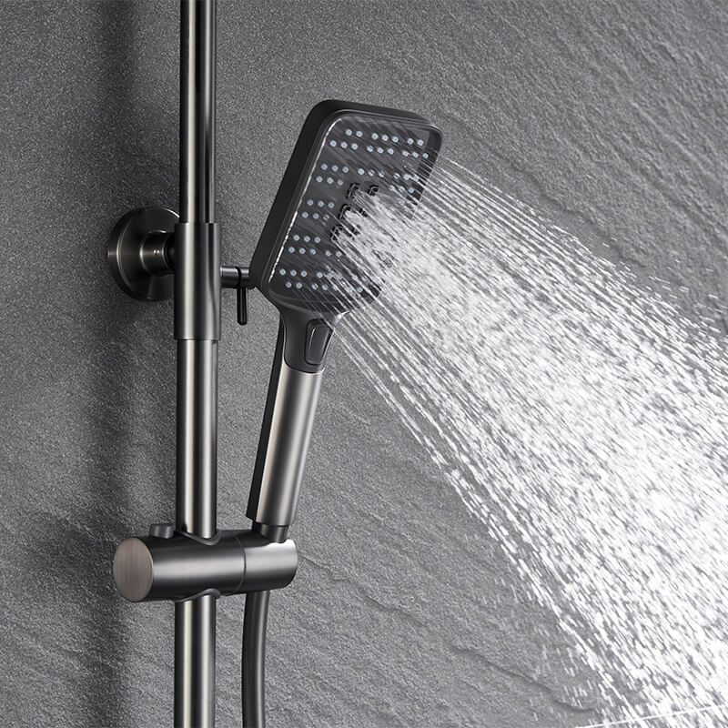Matte Black Shower Faucet Brass Shower Set Single Handle Rain Waterfall Bath Shower Mixer Column Tap Bathtub Mixer Tap - Image 4