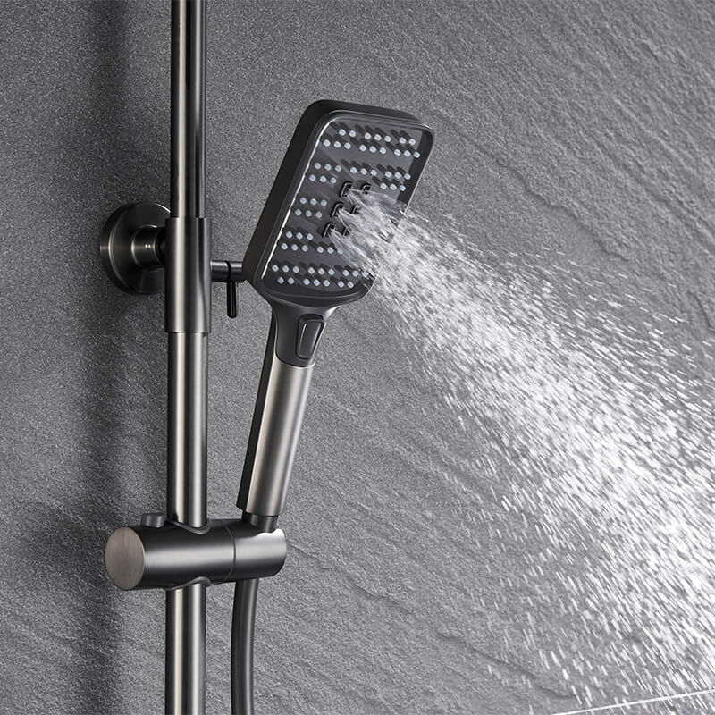 Matte Black Shower Faucet Brass Shower Set Single Handle Rain Waterfall Bath Shower Mixer Column Tap Bathtub Mixer Tap - Image 5