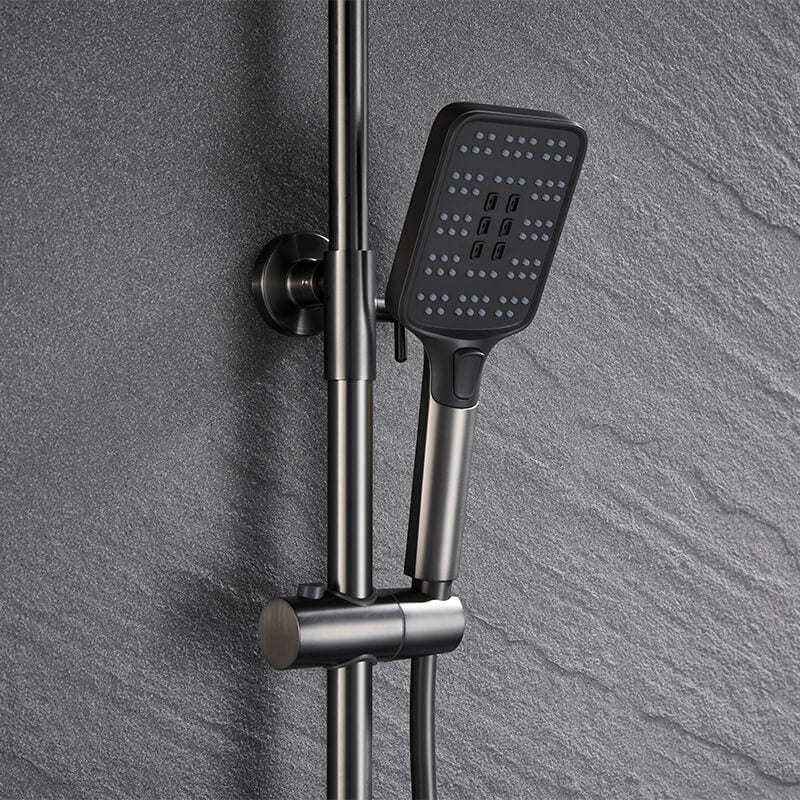 Matte Black Shower Faucet Brass Shower Set Single Handle Rain Waterfall Bath Shower Mixer Column Tap Bathtub Mixer Tap - Image 6