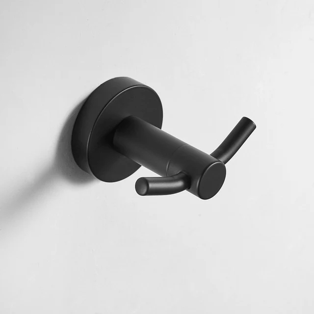 Modern Bathroom Black Hardware Set 304 Stainless Steel Towel Rack Paper Towel Holder Towel Bar Hook - Image 3