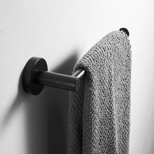 Modern Bathroom Black Hardware Set 304 Stainless Steel Towel Rack Paper Towel Holder Towel Bar Hook - Image 8