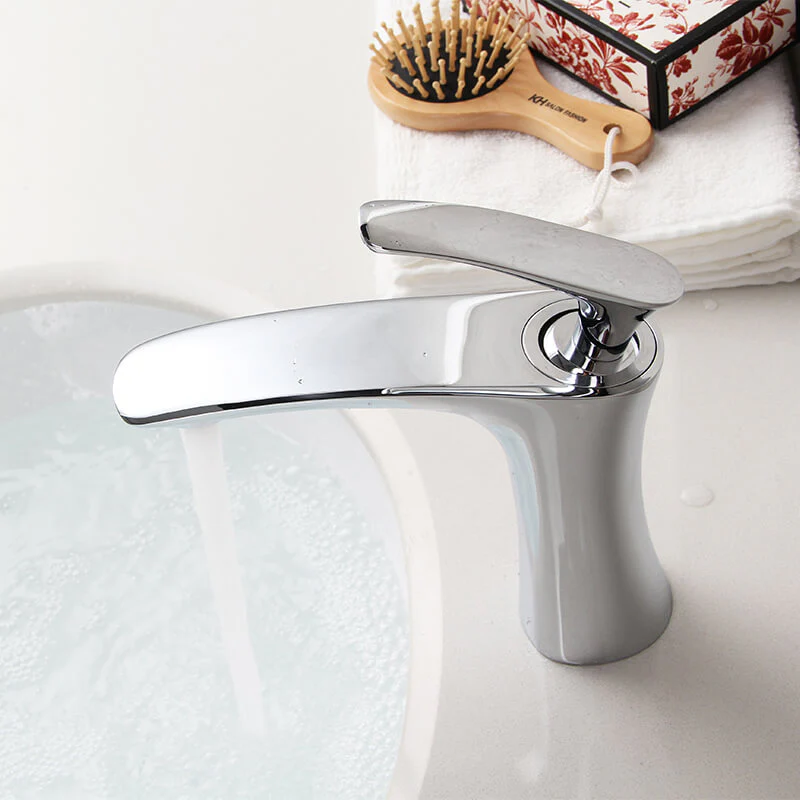 Modern Brass Basin Faucet | Single Handle Bathroom Sink Vessel Faucet | Single Hole Basin Mixer Taps Chrome Plating - Image 4
