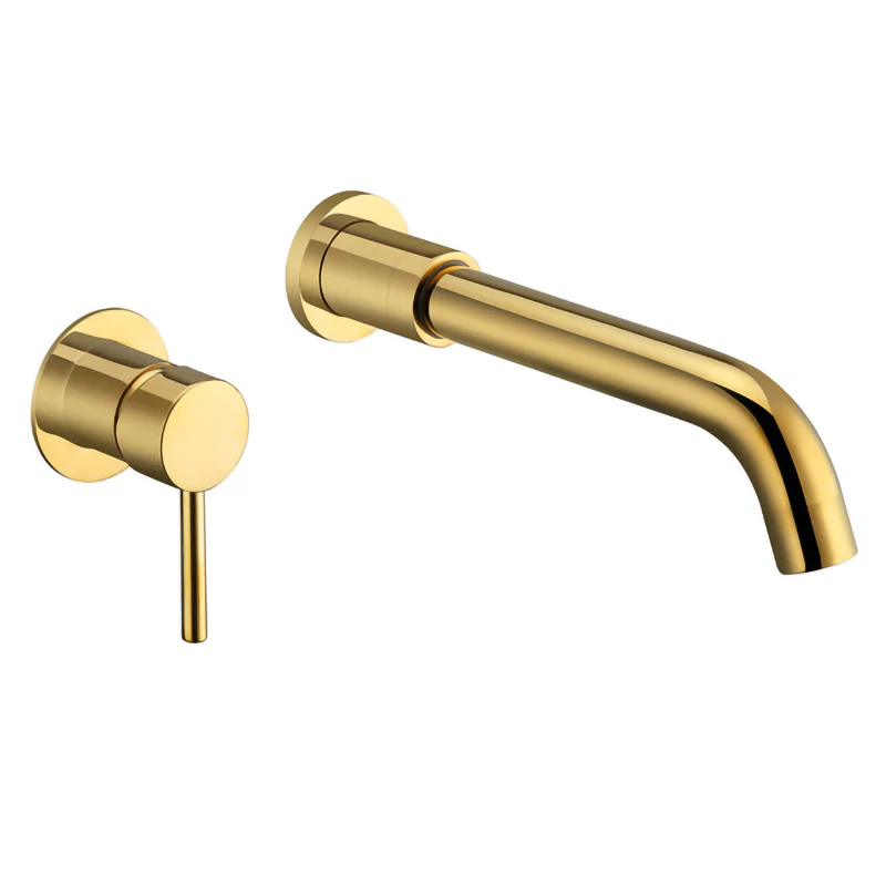 Modern Brass Wall Basin Mixer Taps | Bathroom Sink Faucet With 5 Colors | Swivel Spout Bath With Single Lever In Matt Black - Image 3