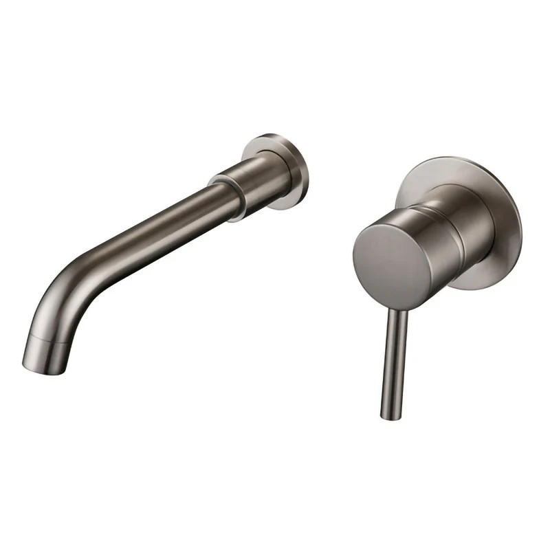 Modern Brass Wall Basin Mixer Taps | Bathroom Sink Faucet With 5 Colors | Swivel Spout Bath With Single Lever In Matt Black - Image 5