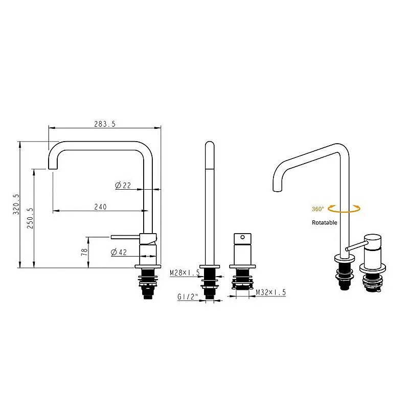 Modern Style Kitchen Sink Faucet Tap Dual Holder Single Handle Fixed Basin Faucet Hot And Cold 2 Hole Kitchen Sink Mixer - Image 9