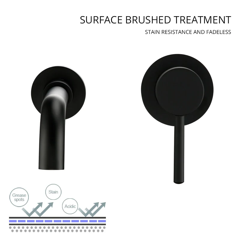 Modern Wall-Mount Mixer Tap Bathroom Sink Faucet Swivel Wall Spout Bath With Single Lever Basin Faucet - Image 3