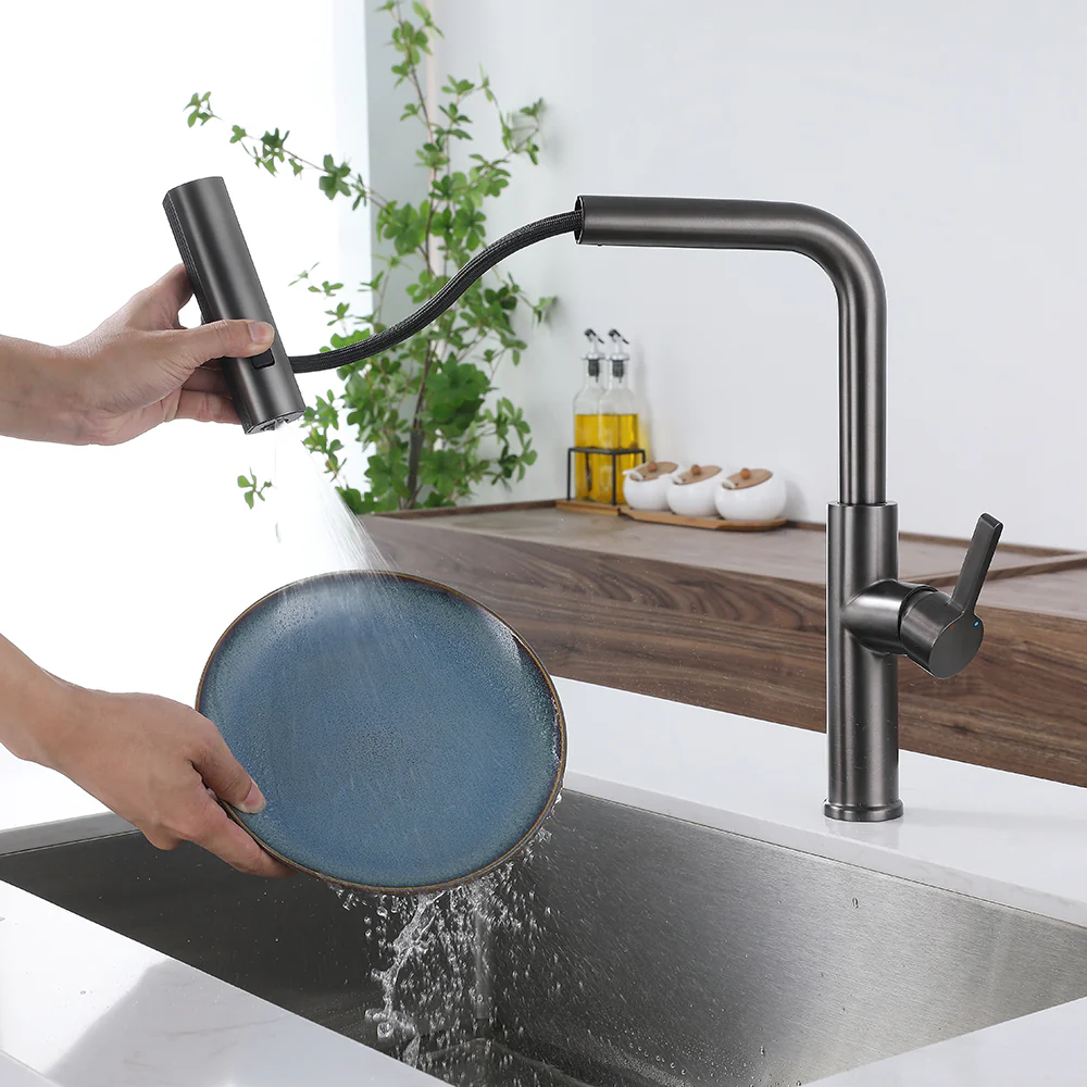 Multifunctional Pull-Out Waterfall Kitchen Faucets Rotatable Kitchen Sink Water Tap - Image 12