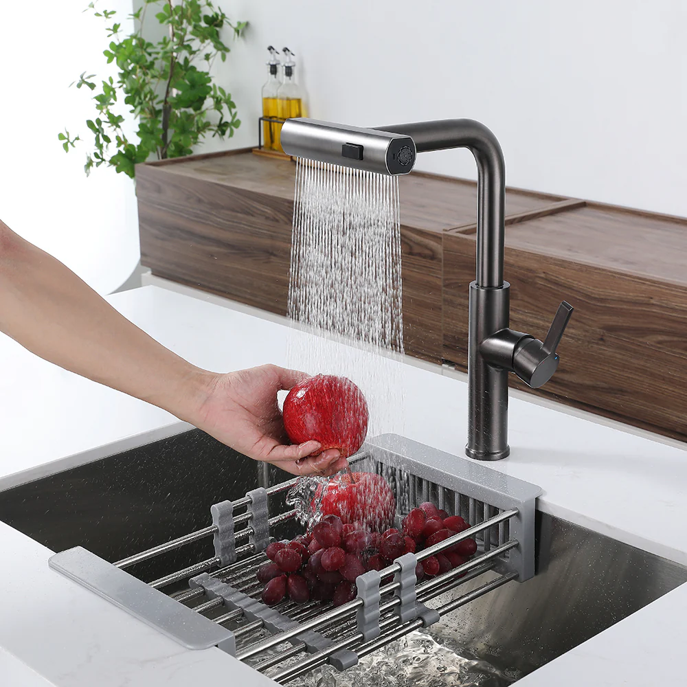 Multifunctional Pull-Out Waterfall Kitchen Faucets Rotatable Kitchen Sink Water Tap - Image 13