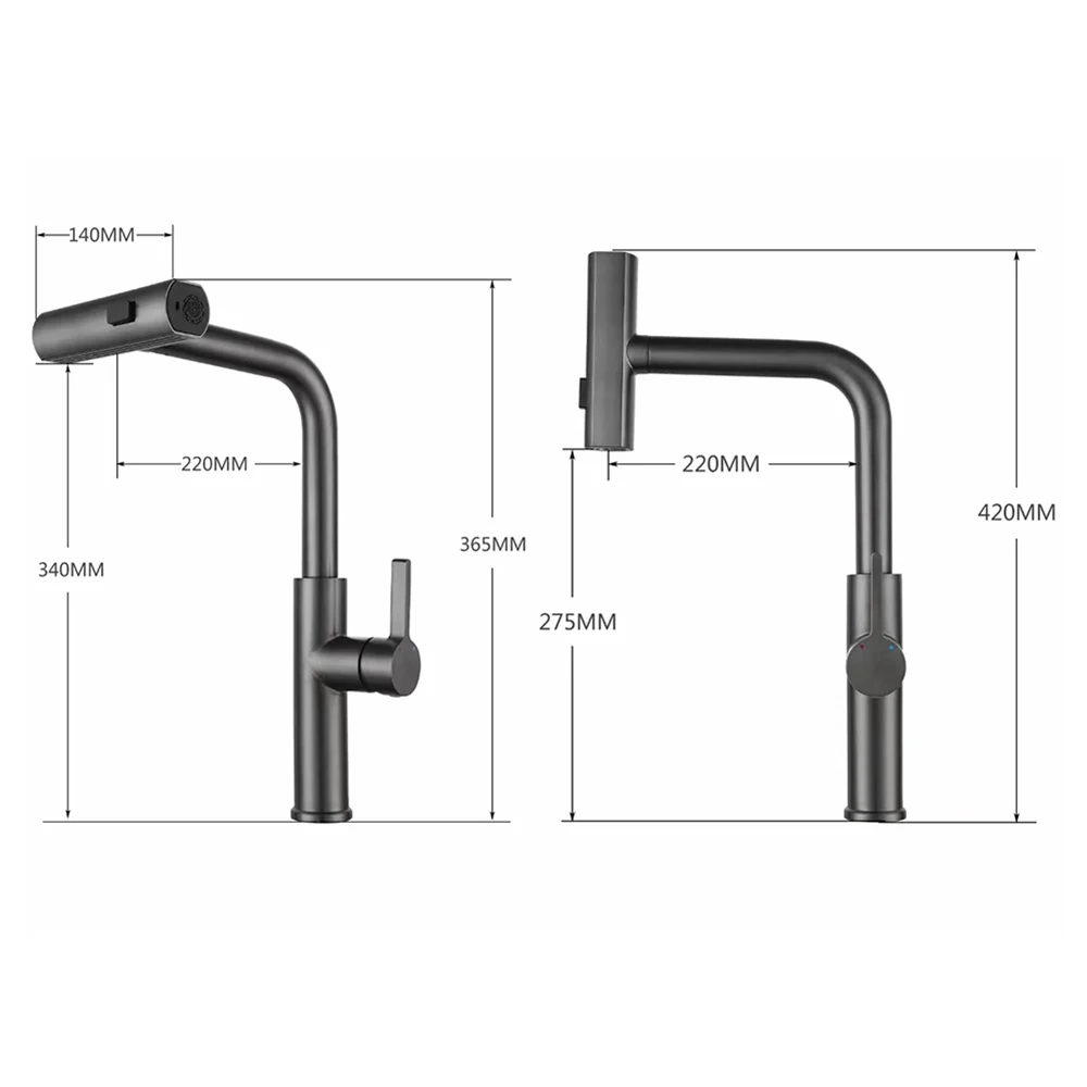 Multifunctional Pull-Out Waterfall Kitchen Faucets Rotatable Kitchen Sink Water Tap - Image 4
