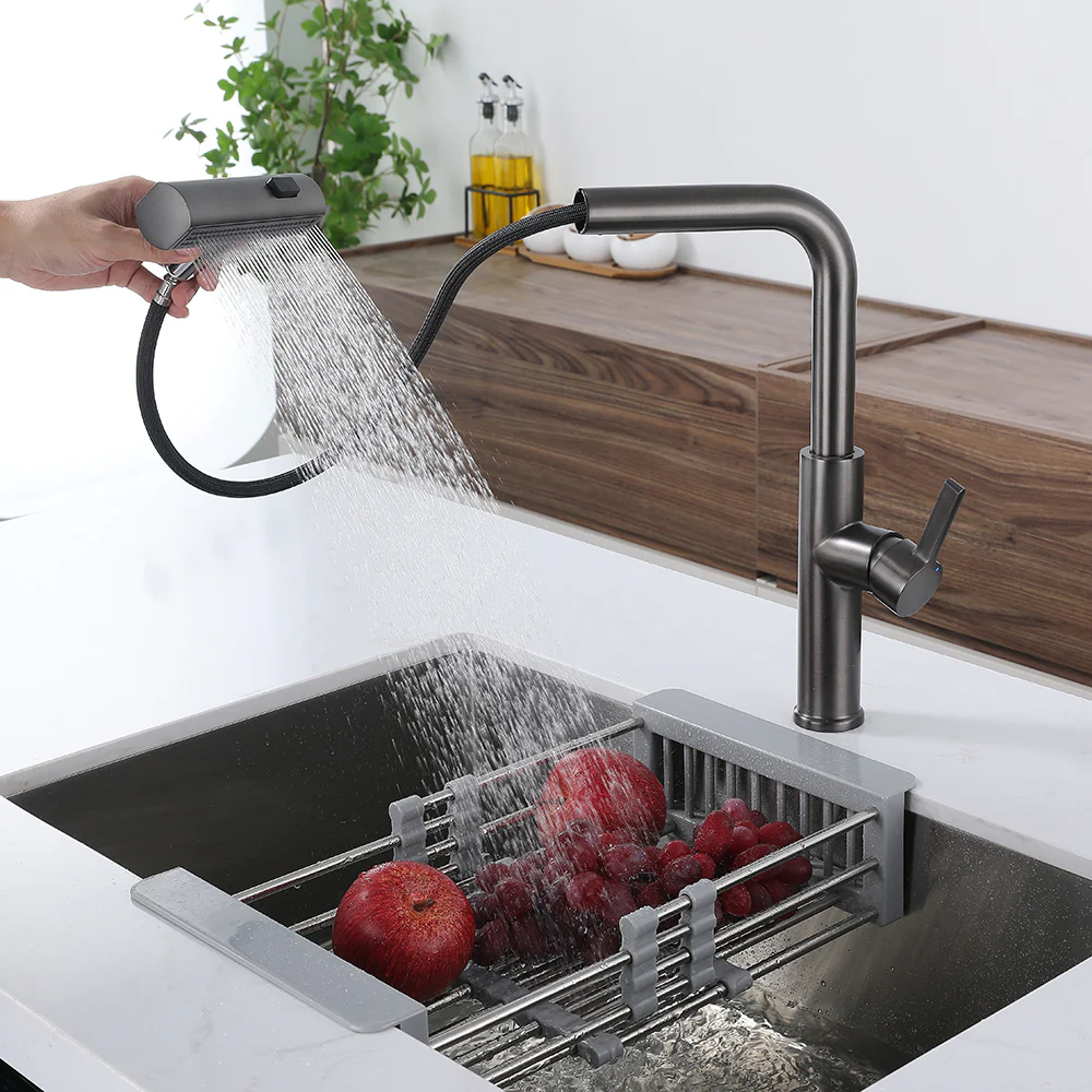 Multifunctional Pull-Out Waterfall Kitchen Faucets Rotatable Kitchen Sink Water Tap - Image 5