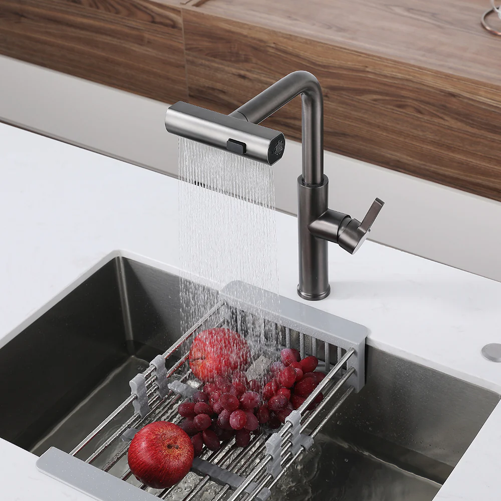 Multifunctional Pull-Out Waterfall Kitchen Faucets Rotatable Kitchen Sink Water Tap - Image 6