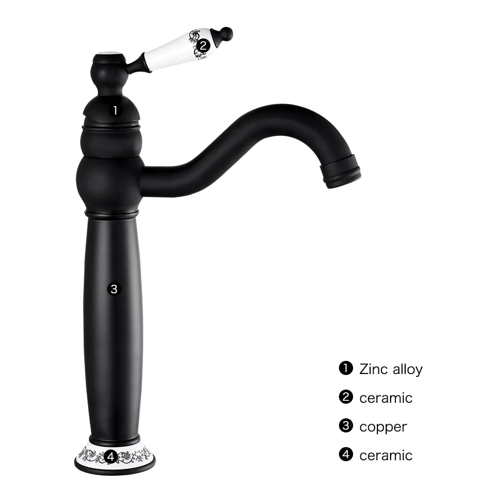 New Deck Bathroom Basin Sink Mixer Tap Polished Antique/Black Faucet Waterfall Faucet Bathroom Faucet - Image 5