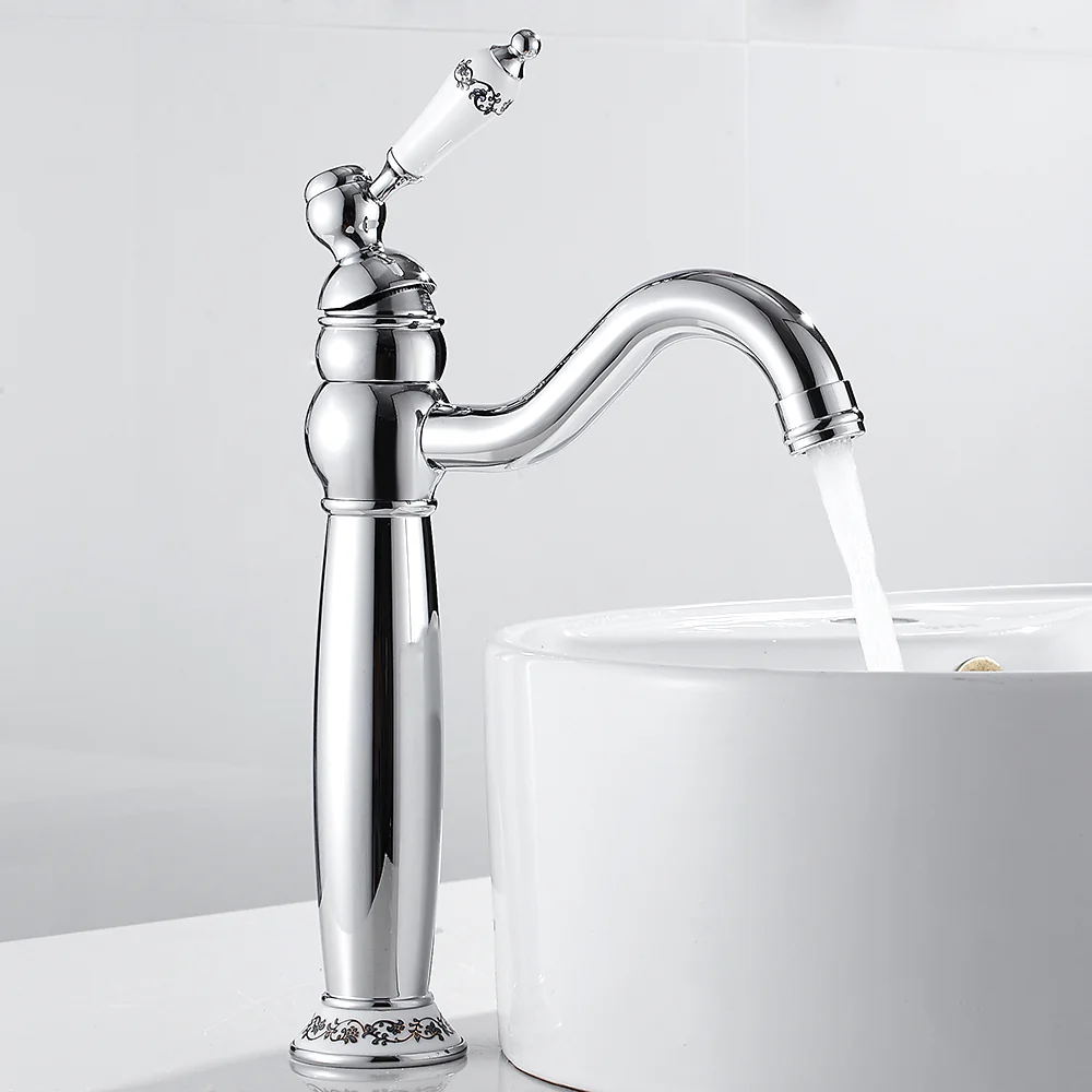New Deck Bathroom Basin Sink Mixer Tap Polished Antique/Black Faucet Waterfall Faucet Bathroom Faucet - Image 7