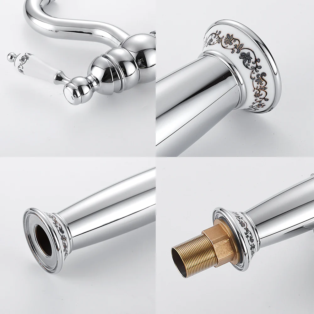New Deck Bathroom Basin Sink Mixer Tap Polished Antique/Black Faucet Waterfall Faucet Bathroom Faucet - Image 9