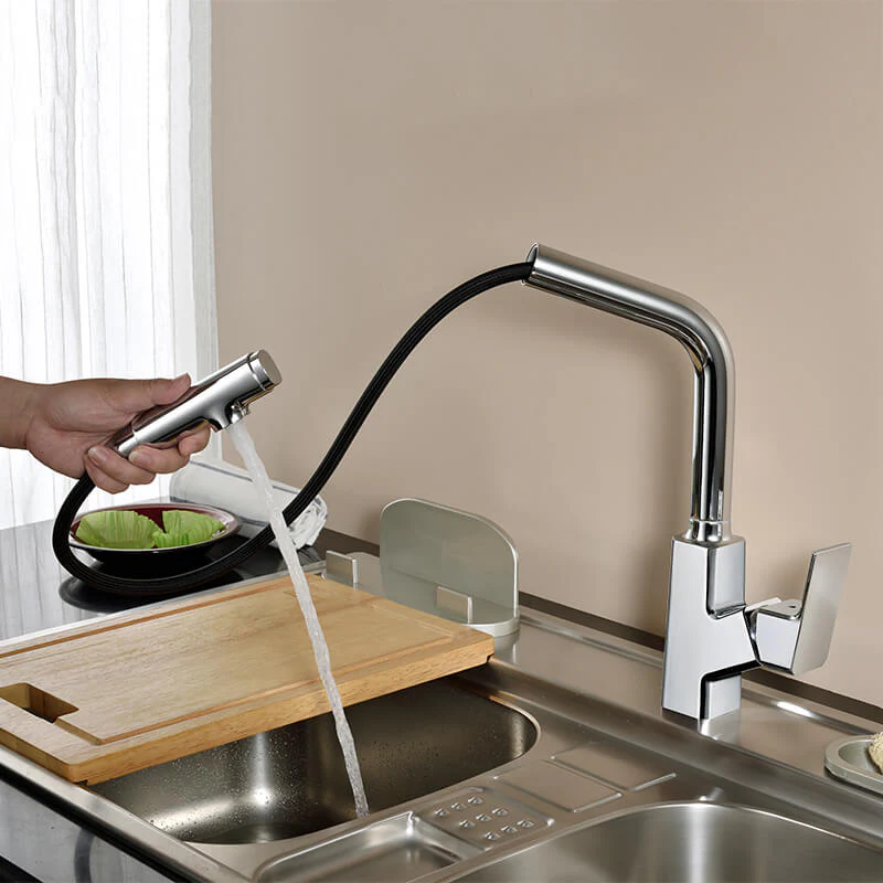 New Pull-down Kitchen Faucet | Brass Pull Out Kitchen Mixers | Chrome Kitchen Sink Faucet - Image 3