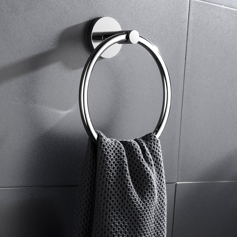 SUS304 Stainless Steel Bathroom Hardware Set Toilet Paper Holder Robe Hook Towel Bar Ring - Image 3
