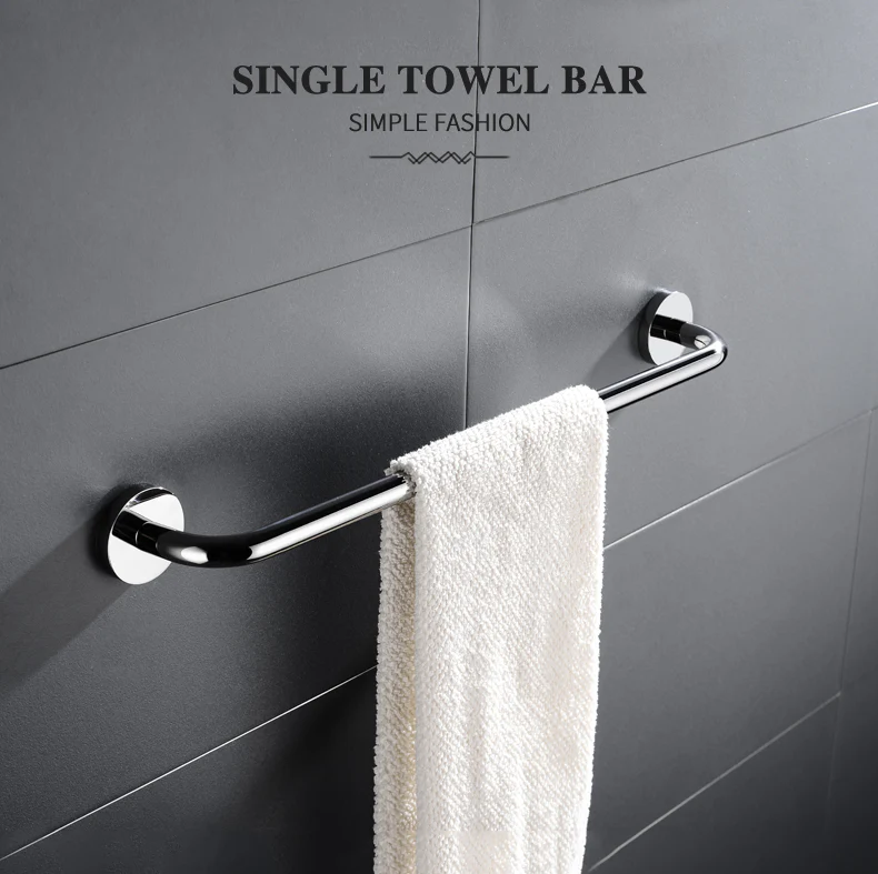 SUS304 Stainless Steel Bathroom Hardware Set Toilet Paper Holder Robe Hook Towel Bar Ring - Image 7