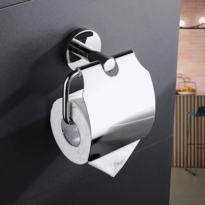SUS304 Stainless Steel Bathroom Hardware Set Toilet Paper Holder Robe Hook Towel Bar Ring - Image 9
