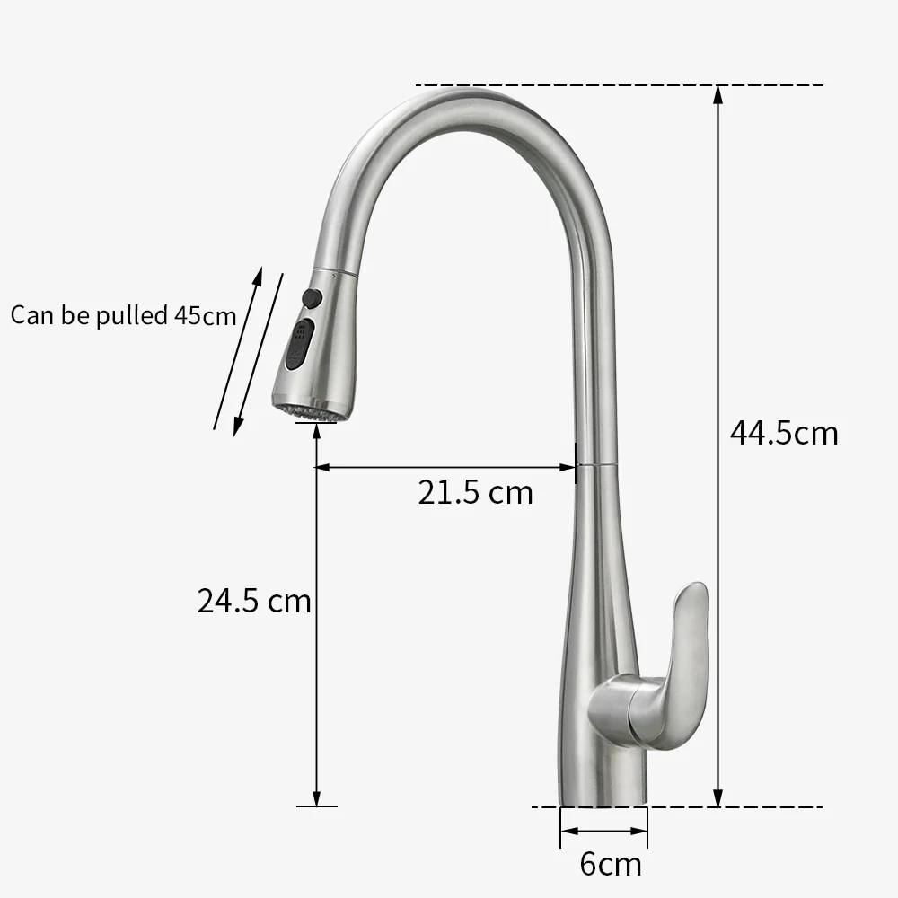 Pull Out Black Sensor Kitchen Faucets Stainless Steel Smart Induction Mixed Tap Touchless Control Sink Tap - Image 5