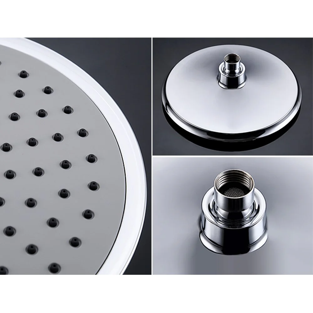 Round Single Handle Mixer Tap With Top Spray Hand Shower Rain Shower Faucets Set Wall Mount Bathroom Shower Set - Image 5