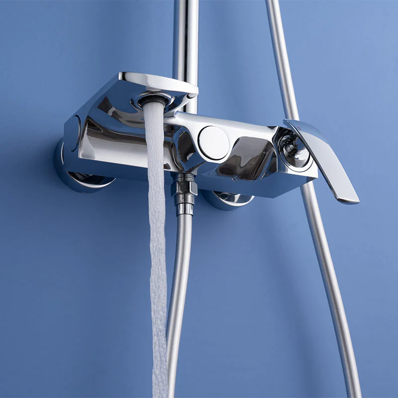 Round Style Shower Faucet In Wall 8" Brass Rainfall Bath Shower Set Chrome Bathroom Shower Column Set - Image 10